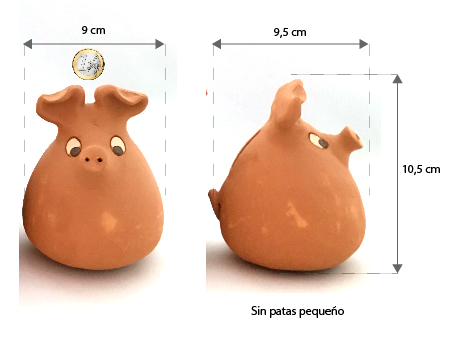 medidas modelo hucha cerdito pequeño sin patas